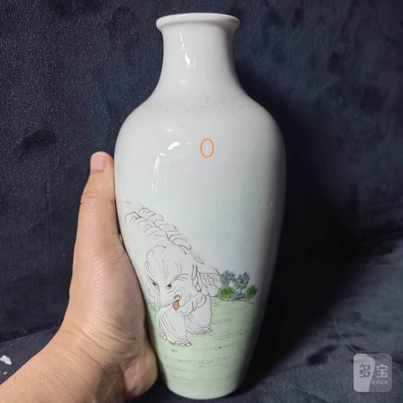 民国 粉彩孝感动天人物瓶 - 图9